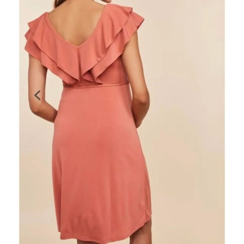 Jessica Simpson Maternity Ruffle Front Dress Small - Picture 2 of 6